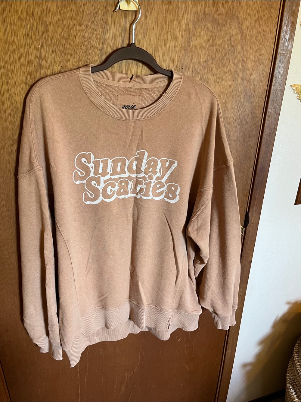 aerie Ribbed oversized Crewneck Sweater - Light Tan